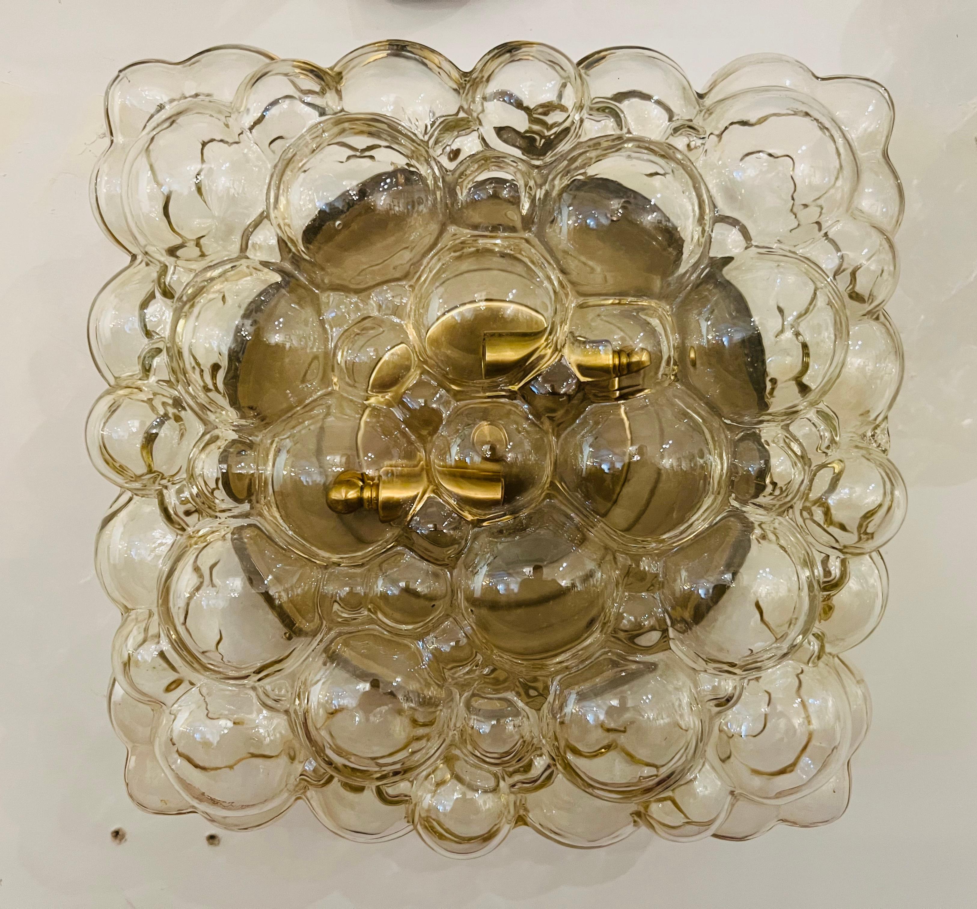 Mid-20th Century Pair of Large Limburg Bubble Glass Ceiling Wall Lamps, 1960 For Sale