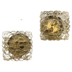 Pair of Large Limburg Bubble Glass Ceiling Wall Lamps, 1960