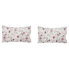 Pair of Large Linen Pillow Cushions - Coromandel pattern - Made in Paris