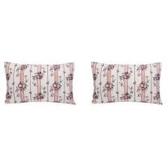 Paire de grands coussins d'oreillers en lin Rayures Provencale motif - Fabriqué à Paris