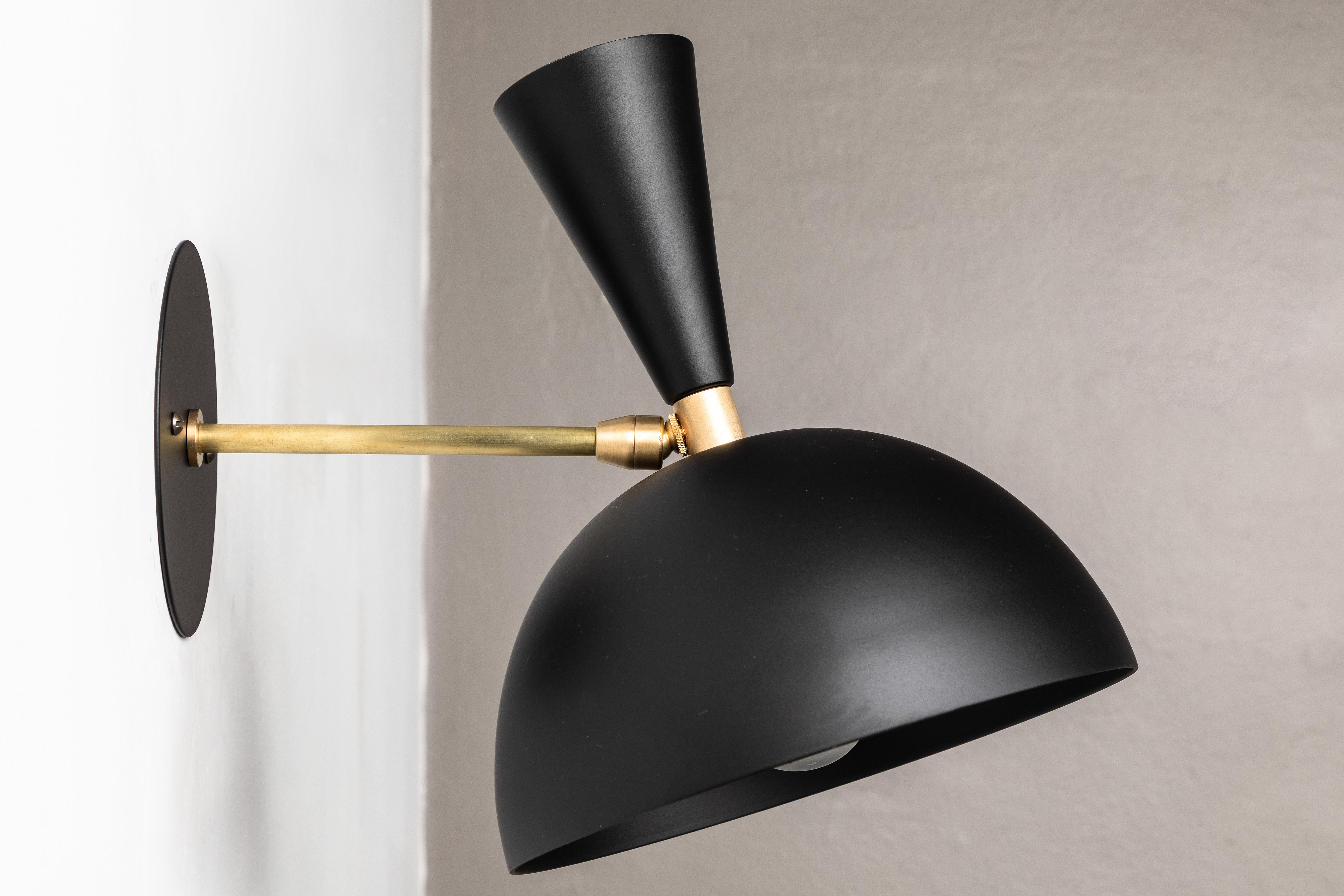 American Pair of Large 'Lola II' Sconces in Black For Sale