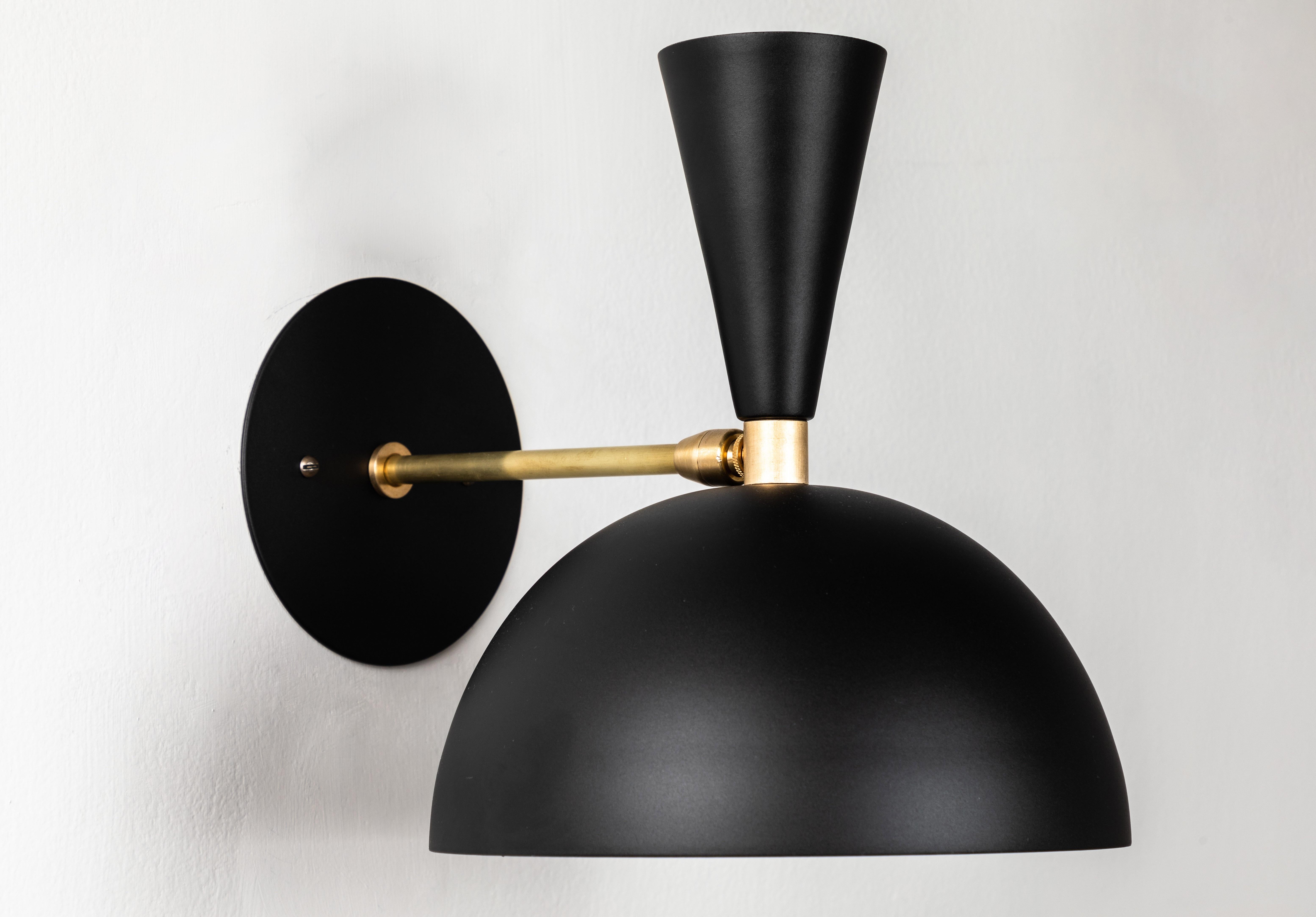 Contemporary Pair of Large 'Lola II' Sconces in Black For Sale