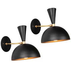 Pair of Large 'Lola II' Sconces in Black