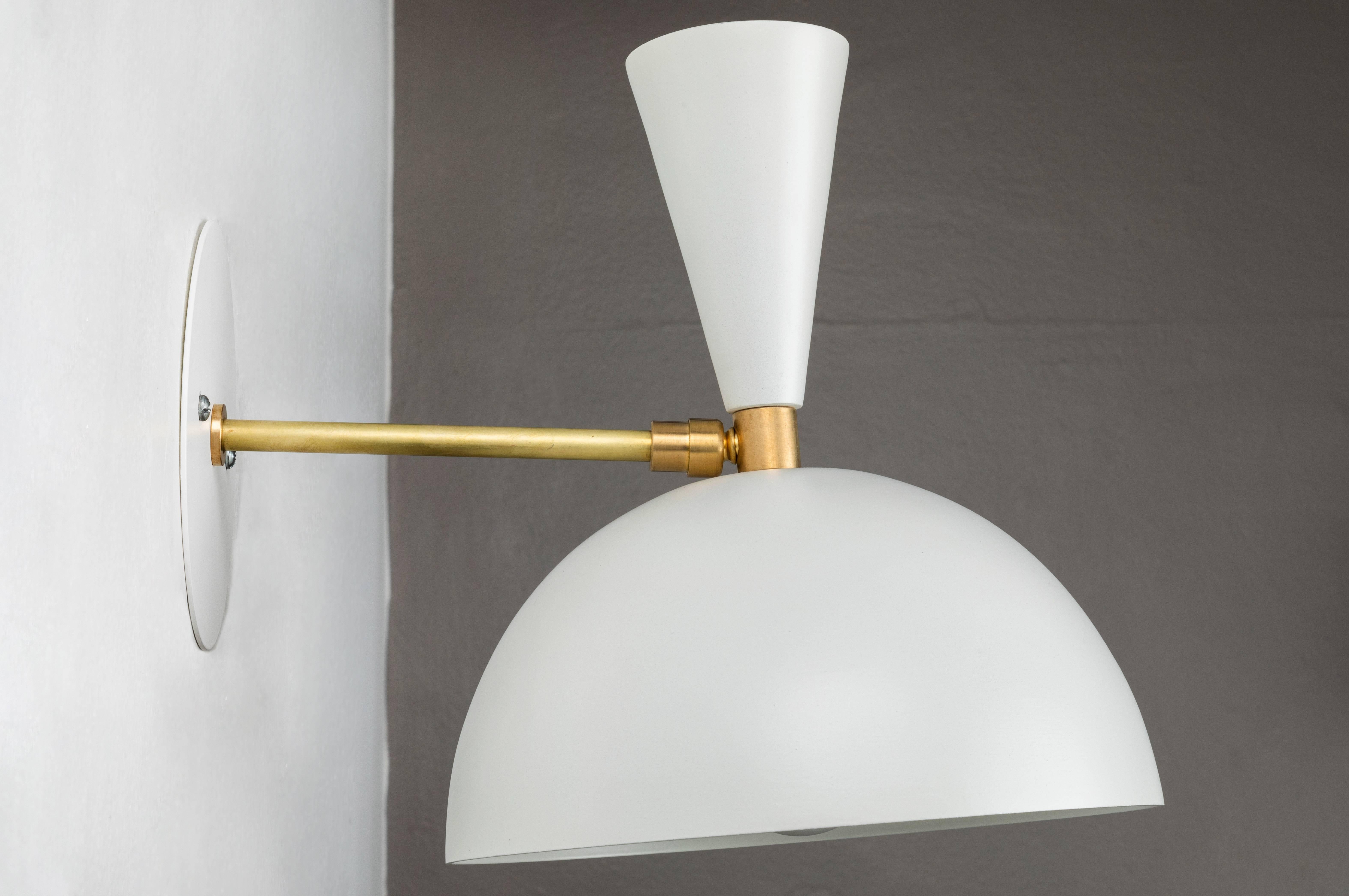 Metal Pair of Large 'Lola II' Sconces in White For Sale