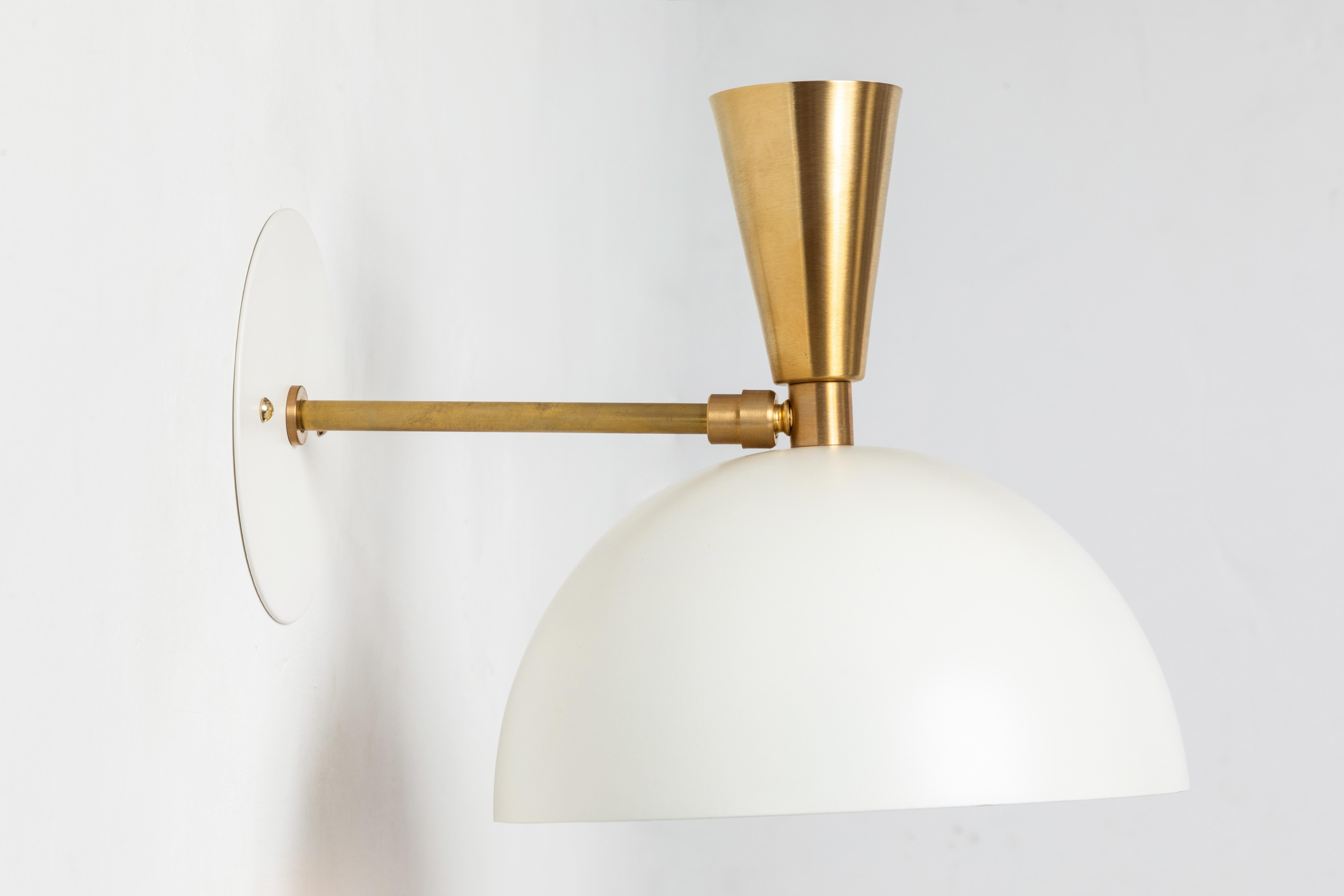Pair of Large 'Lola II' Sconces in White Metal and Brass For Sale 4