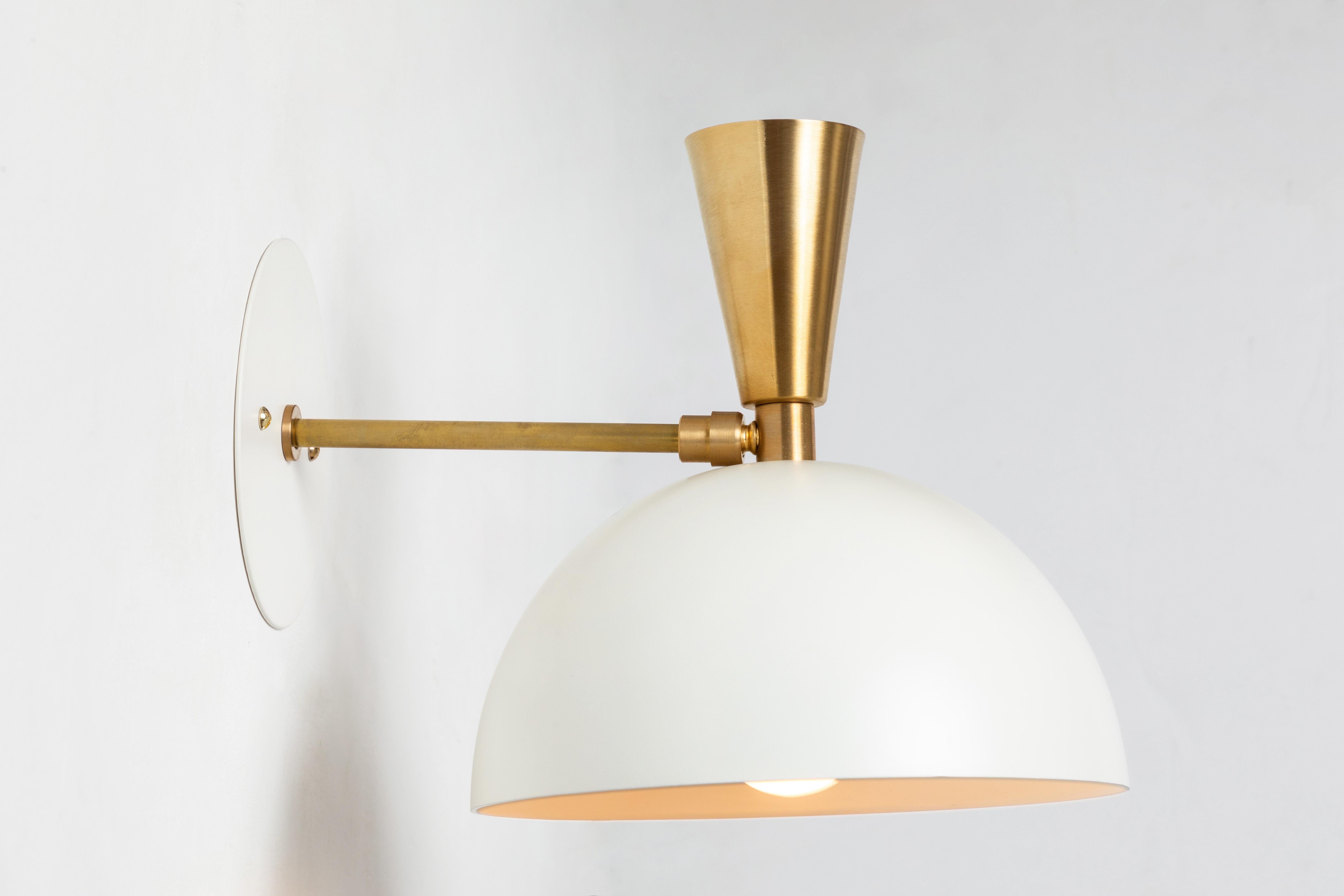 Pair of Large 'Lola II' Sconces in White Metal and Brass For Sale 5