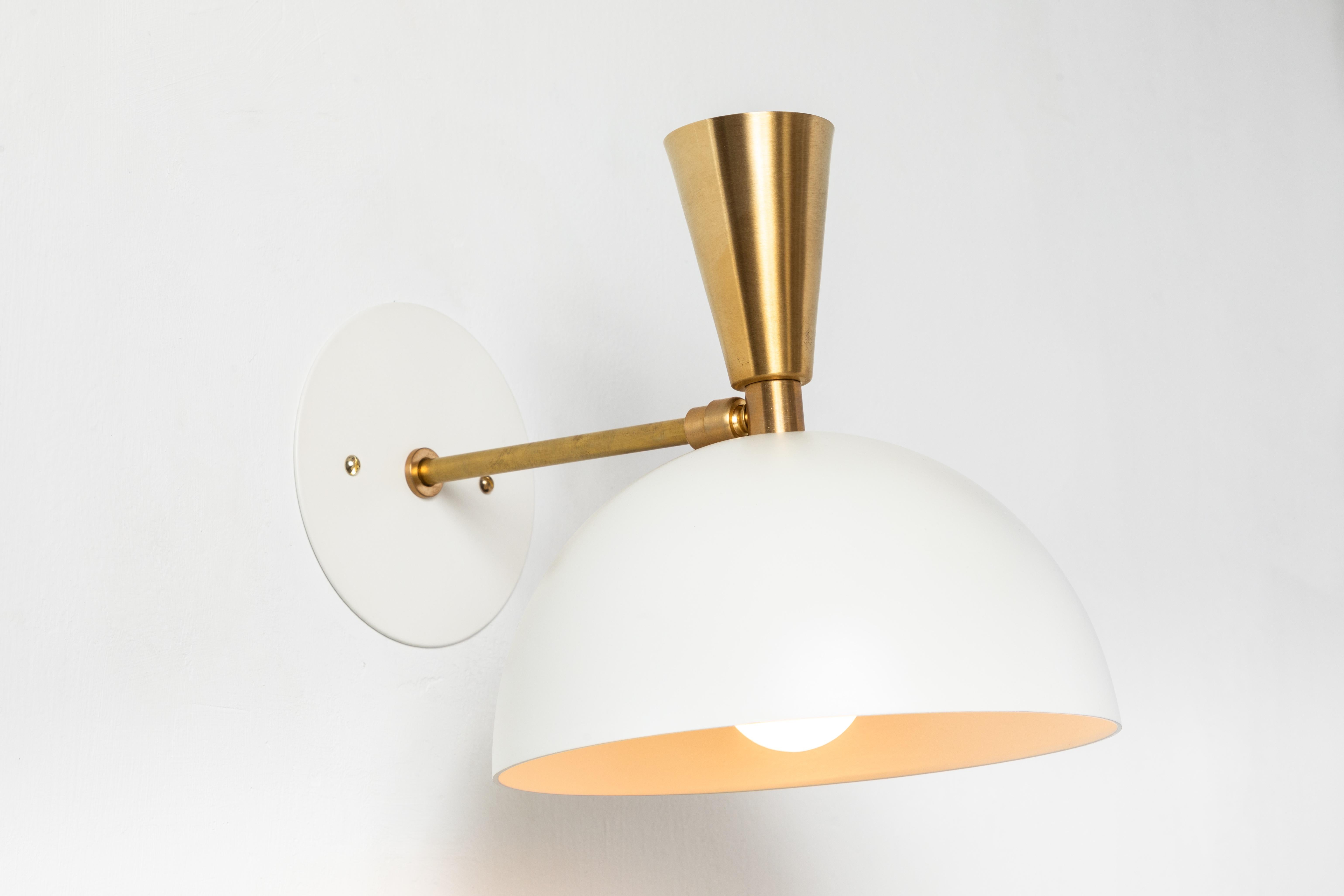 Pair of Large 'Lola II' Sconces in White Metal and Brass For Sale 3