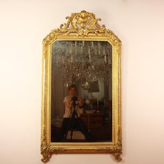 Pair of Large Louis XIV Style Giltwood Wall Mirrors, circa 1860