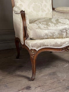 Pair of Large Louis XV Armchairs Stamped Nicolas Quinibert Foliot, Paris 18th Ce