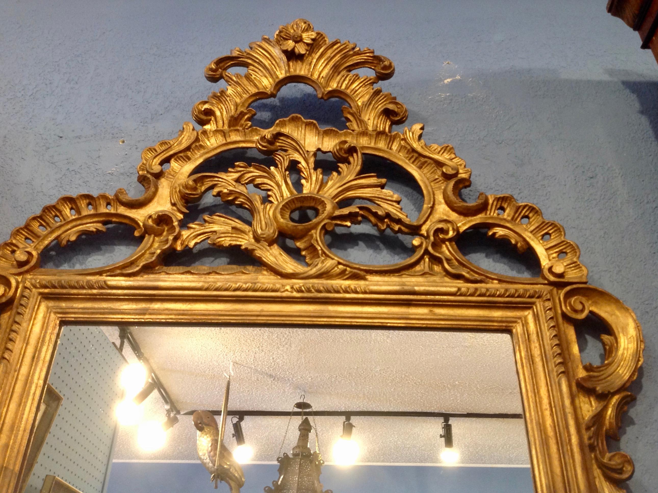 Italian Pair of Large Louis XV Style Carved  Mirrors