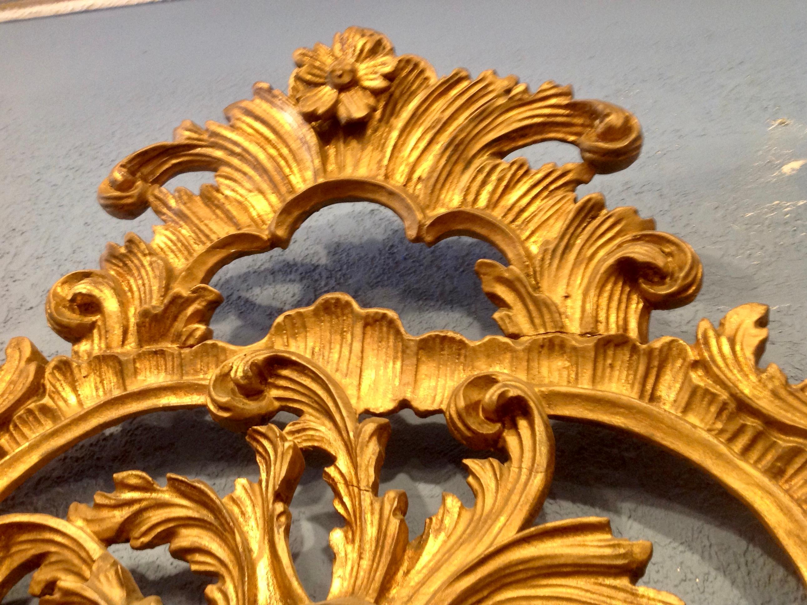 Pair of Large Louis XV Style Carved  Mirrors In Good Condition In West Palm Beach, FL
