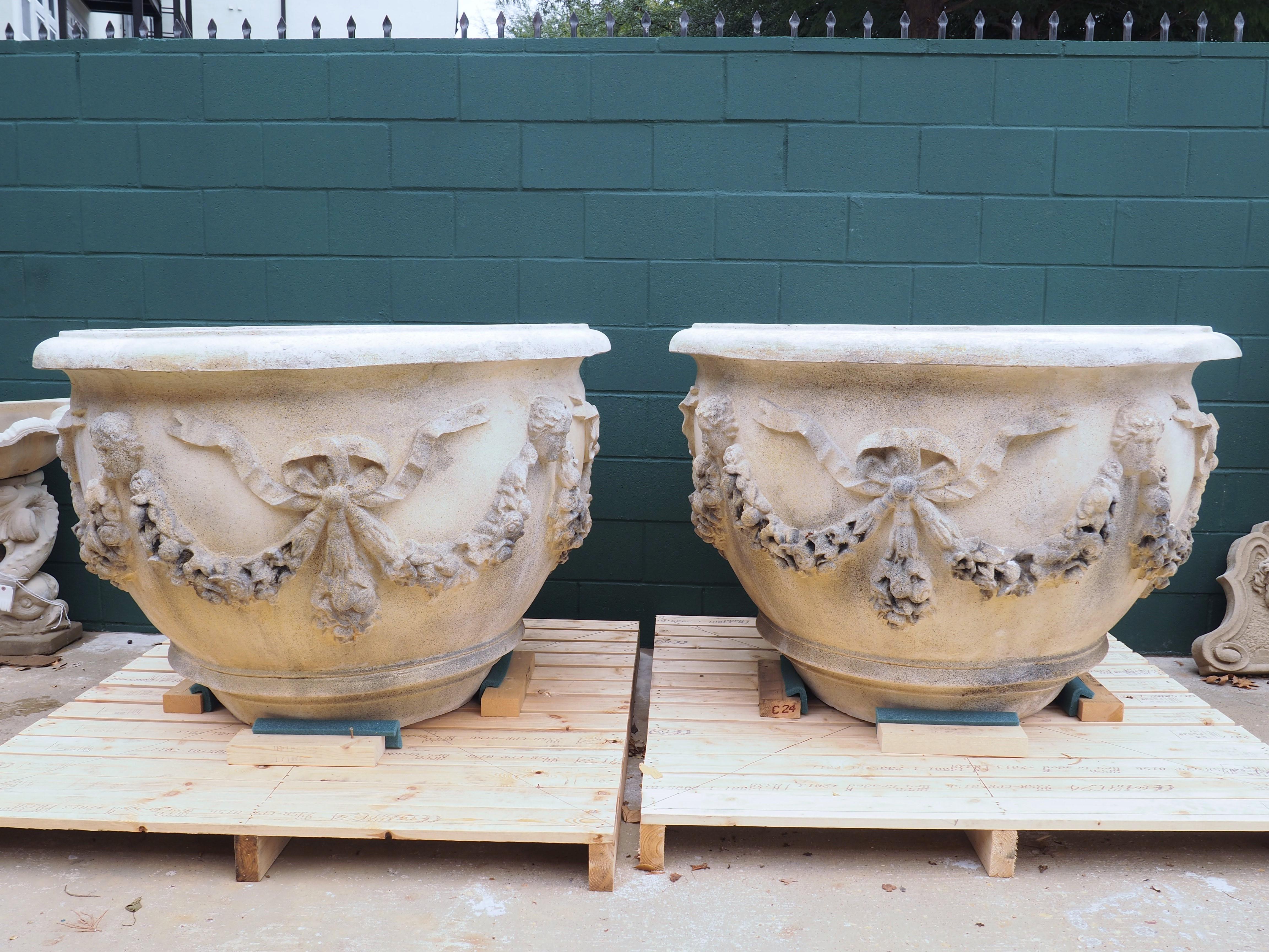 Pair of Large Louis XVI Style Tree Planters from France 4