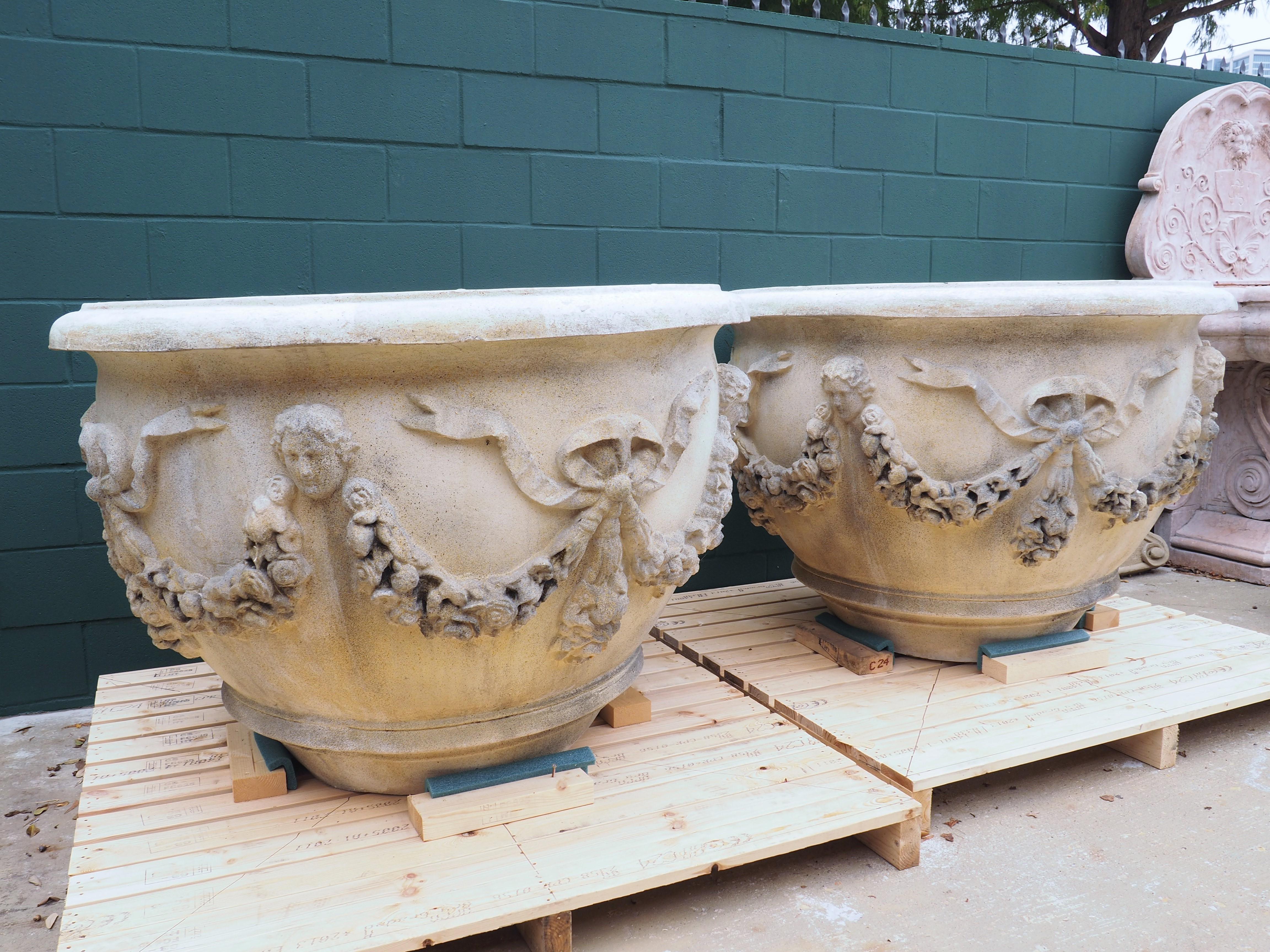 Pair of Large Louis XVI Style Tree Planters from France 5