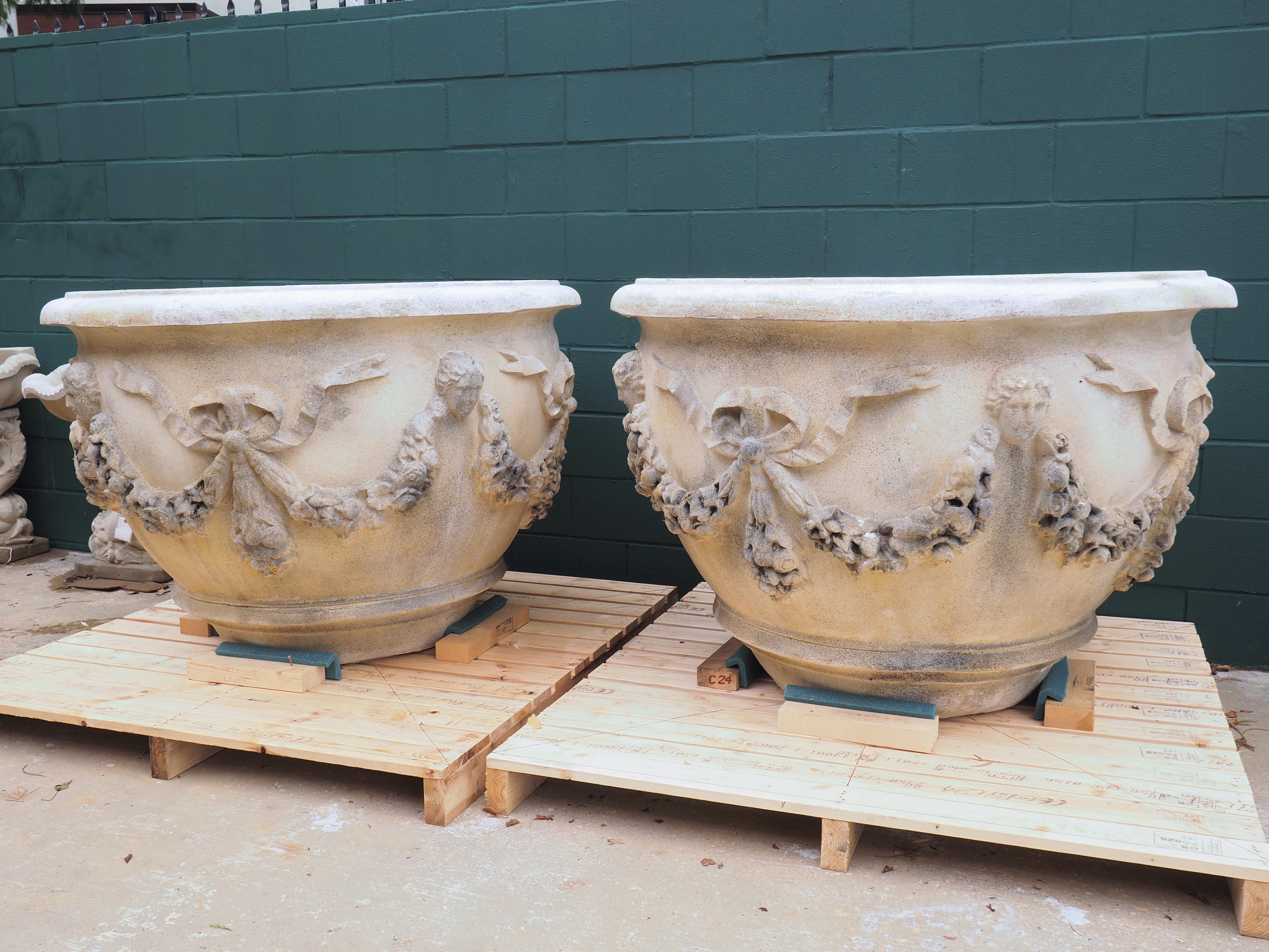 Pair of Large Louis XVI Style Tree Planters from France 6