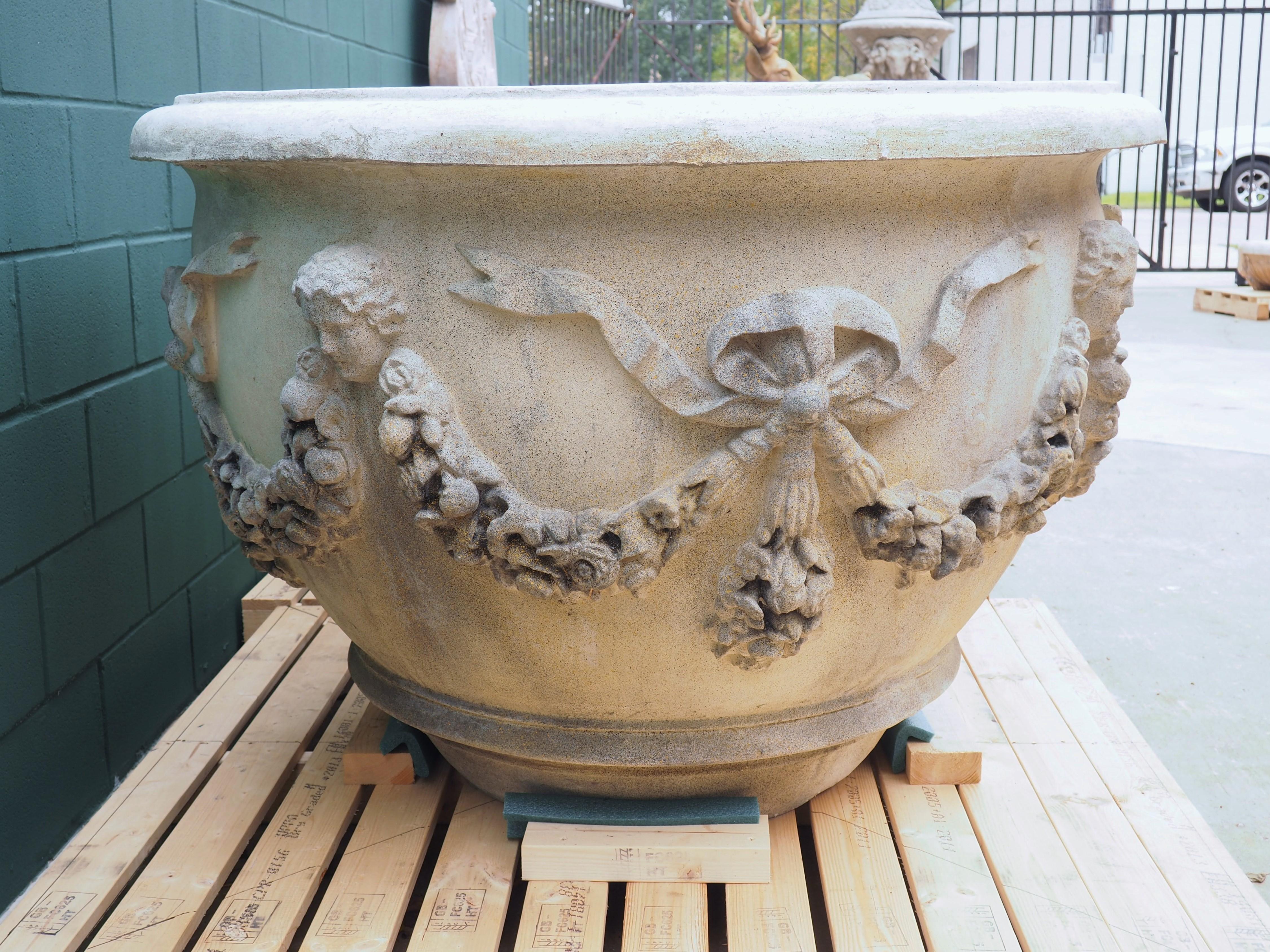Pair of Large Louis XVI Style Tree Planters from France In Good Condition In Dallas, TX