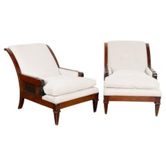 Pair of Large Mahogany Armchairs, Denmark circa 1920