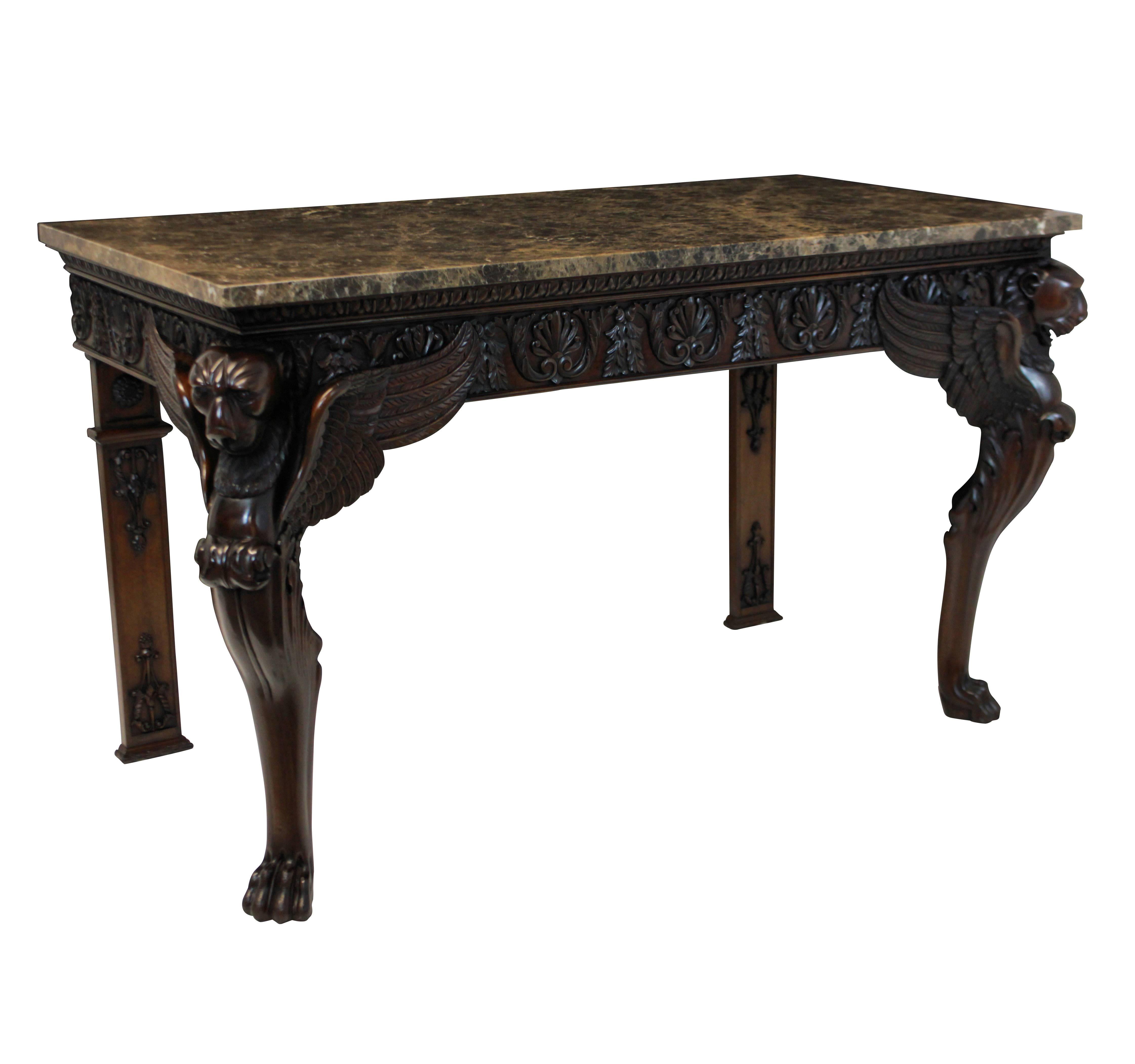 Early 20th Century Pair of Large Mahogany 18th Century Style Console Tables