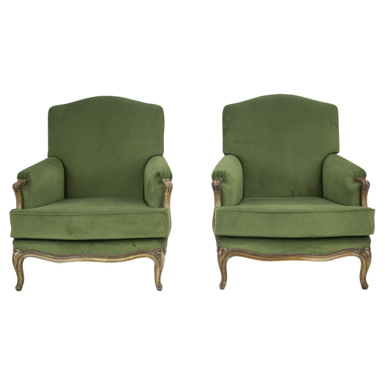 Pair of Large Maison Jansen Louis XV style Armchairs For Sale