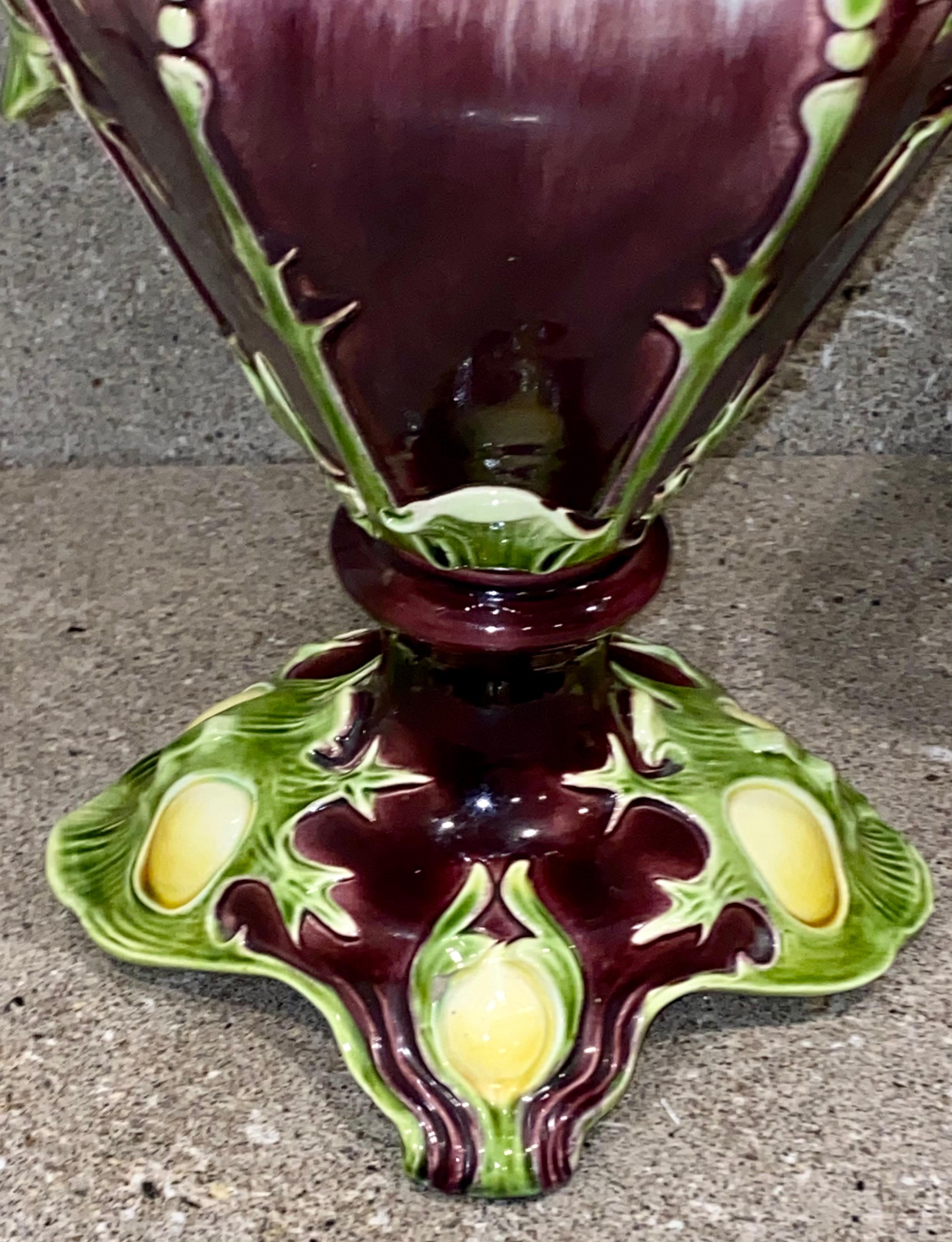Große Majolika-Vasen von Julius Dressler, Österreich, um 1885, Paar im Angebot 6