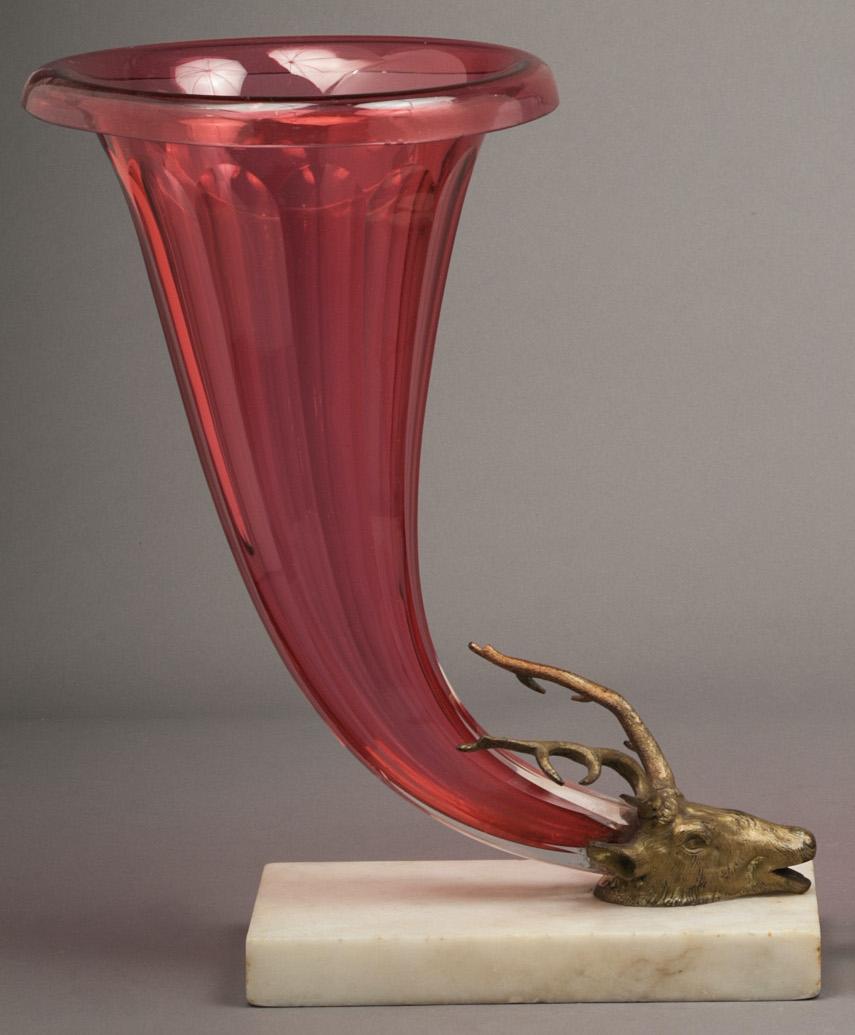 glass cornucopia vase