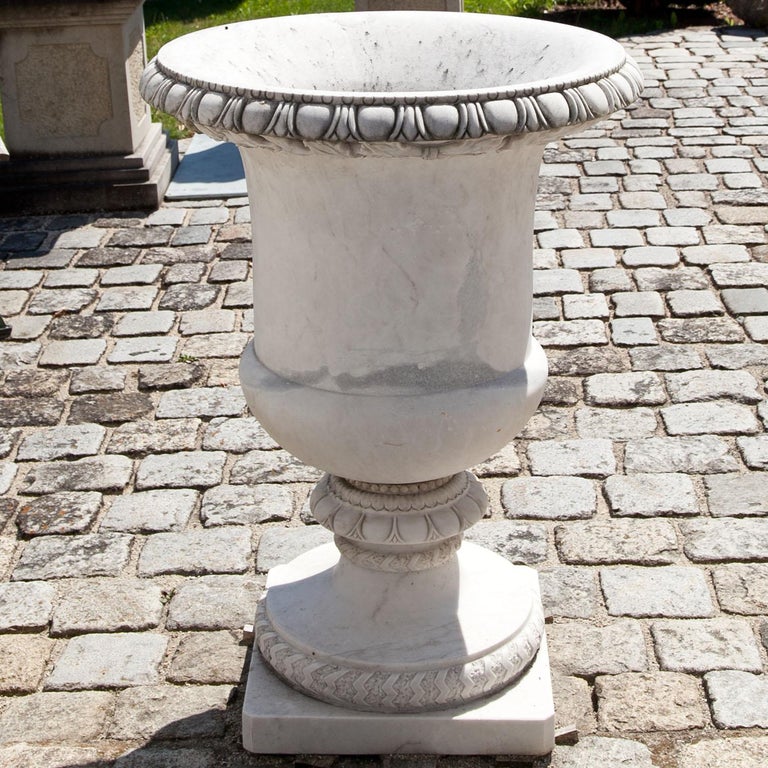 Pair of Large Marble Vases, Second Half of the 20th Century at 1stDibs