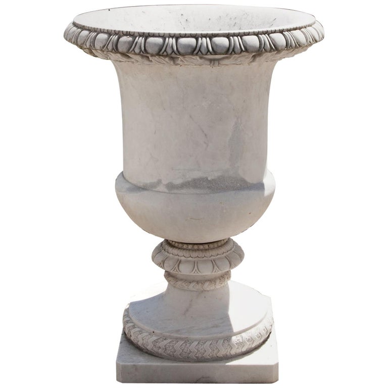 Pair of Large Marble Vases, Second Half of the 20th Century at 1stDibs