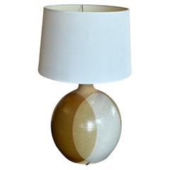 Pair of Large MCM Studio Pottery Stoneware Table Lamps by Larry & Terry Brown