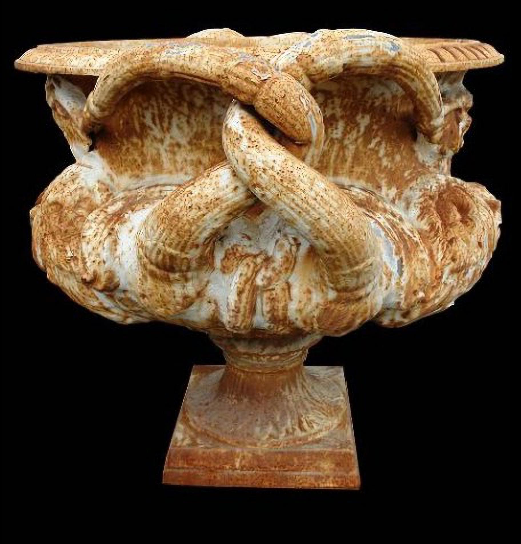 Hand-Crafted PAIR OF LARGE MEDUSA VASES Piranesi copy end 19th Century For Sale