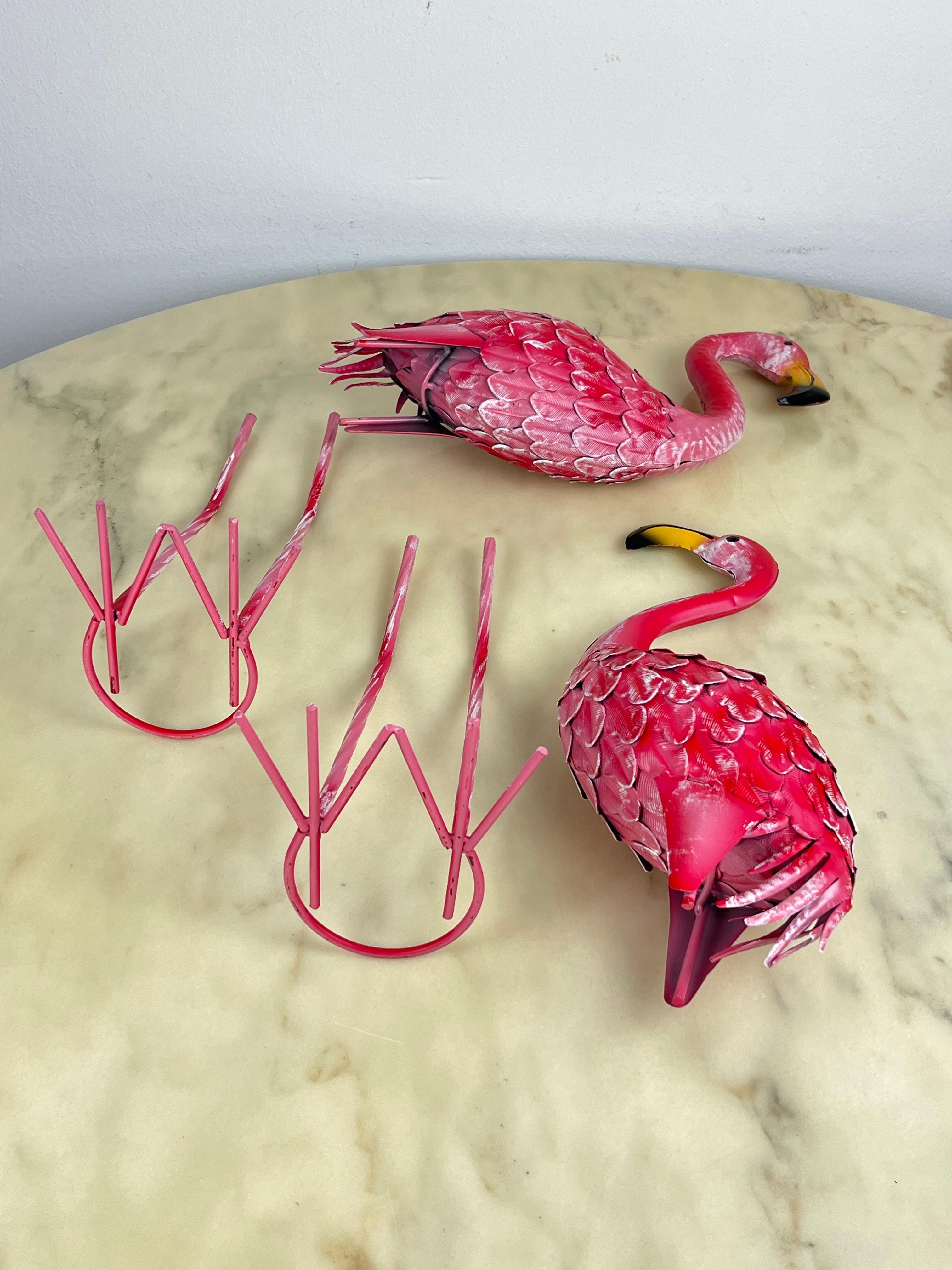 Pair of Large Metal Flamingos, Italy, 1980s For Sale 4
