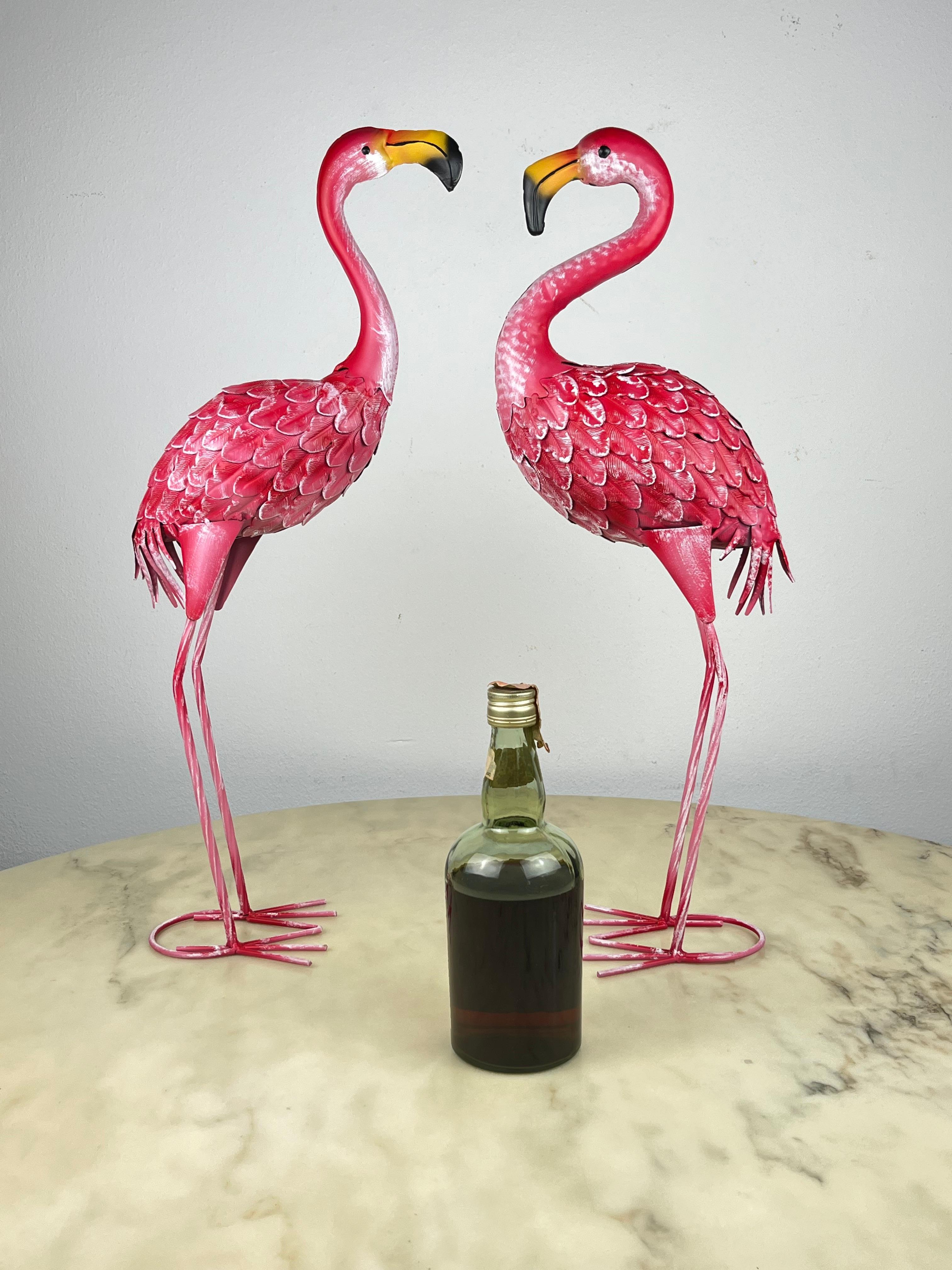 Pair of large metal flamingos, Italy, 1980s
Good condition, small signs of aging.