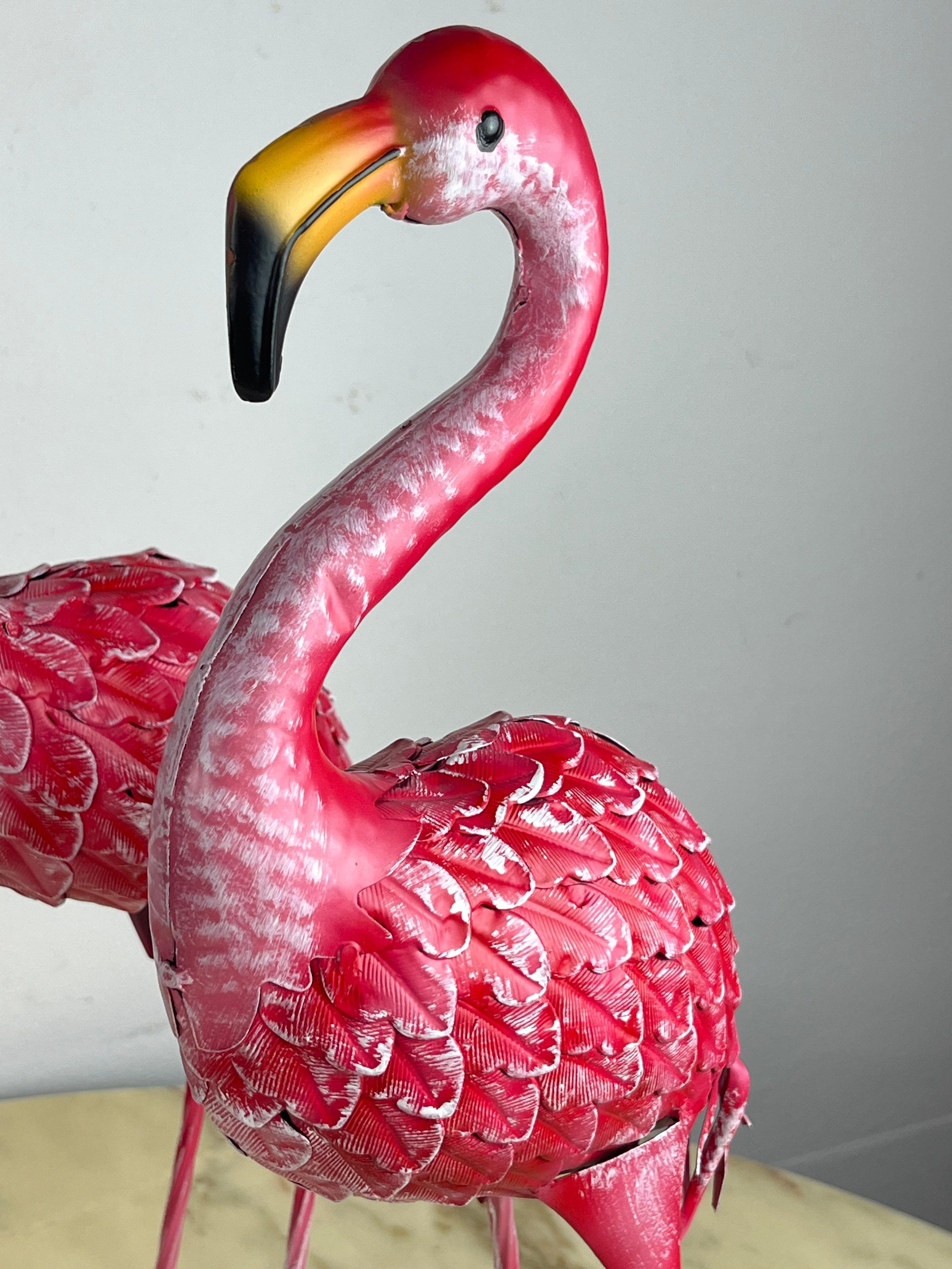 Pair of Large Metal Flamingos, Italy, 1980s For Sale 1
