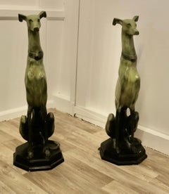 Pair of Large Metal Italian Greyhound Dogs