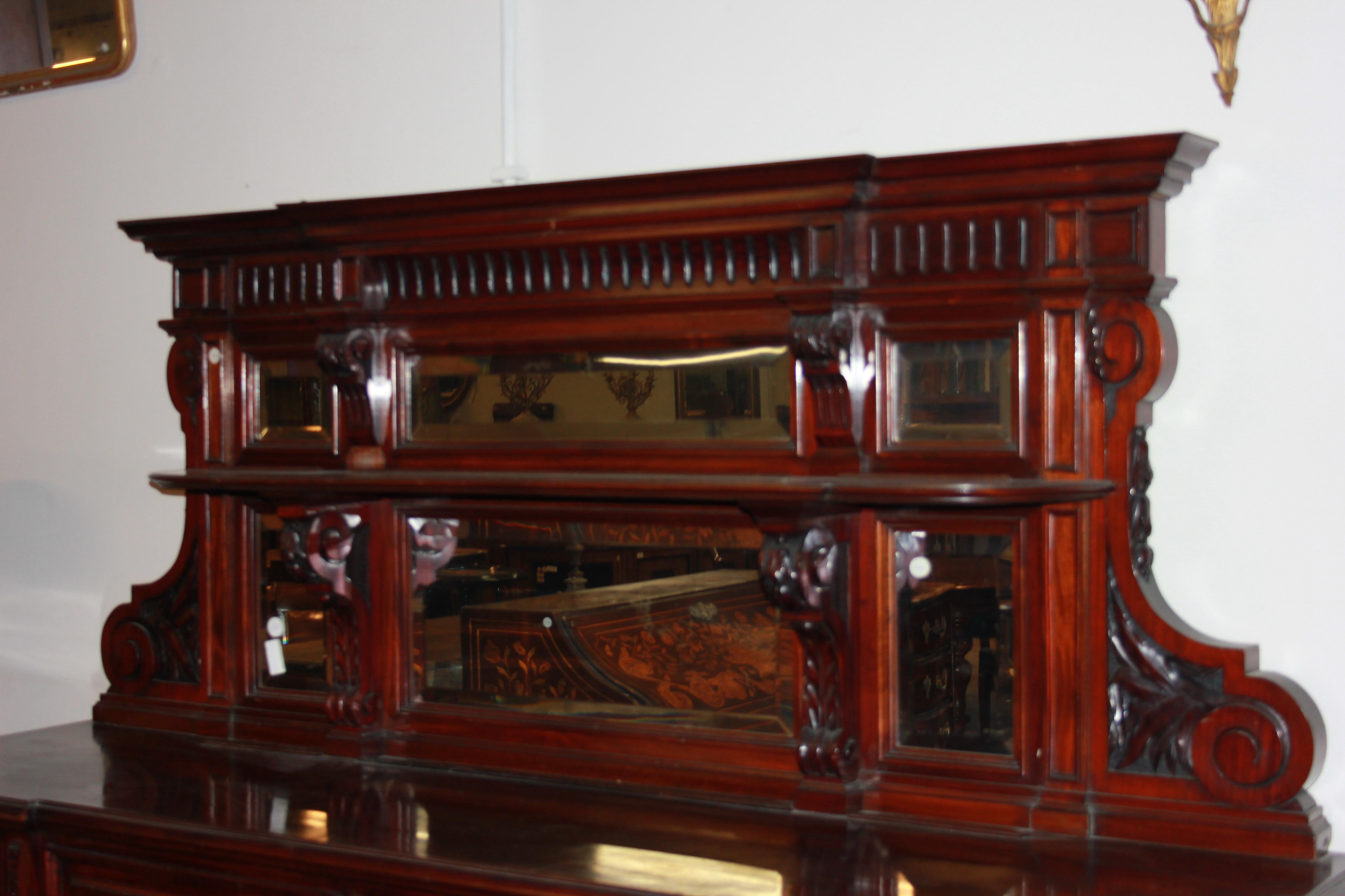Belgian  Pair of large mid-1800s mahogany sideboards in the Louis Philippe style For Sale