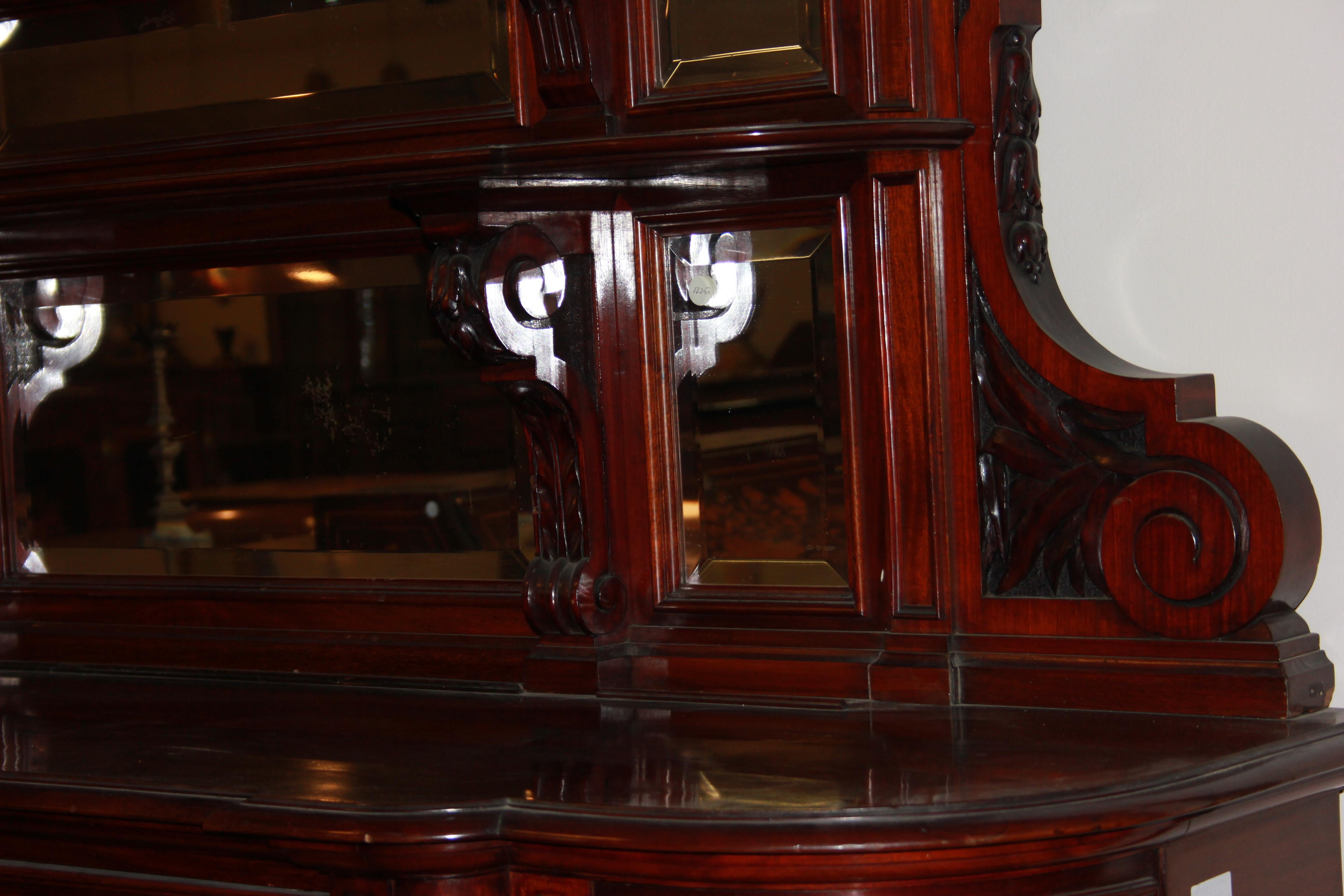  Pair of large mid-1800s mahogany sideboards in the Louis Philippe style For Sale 1