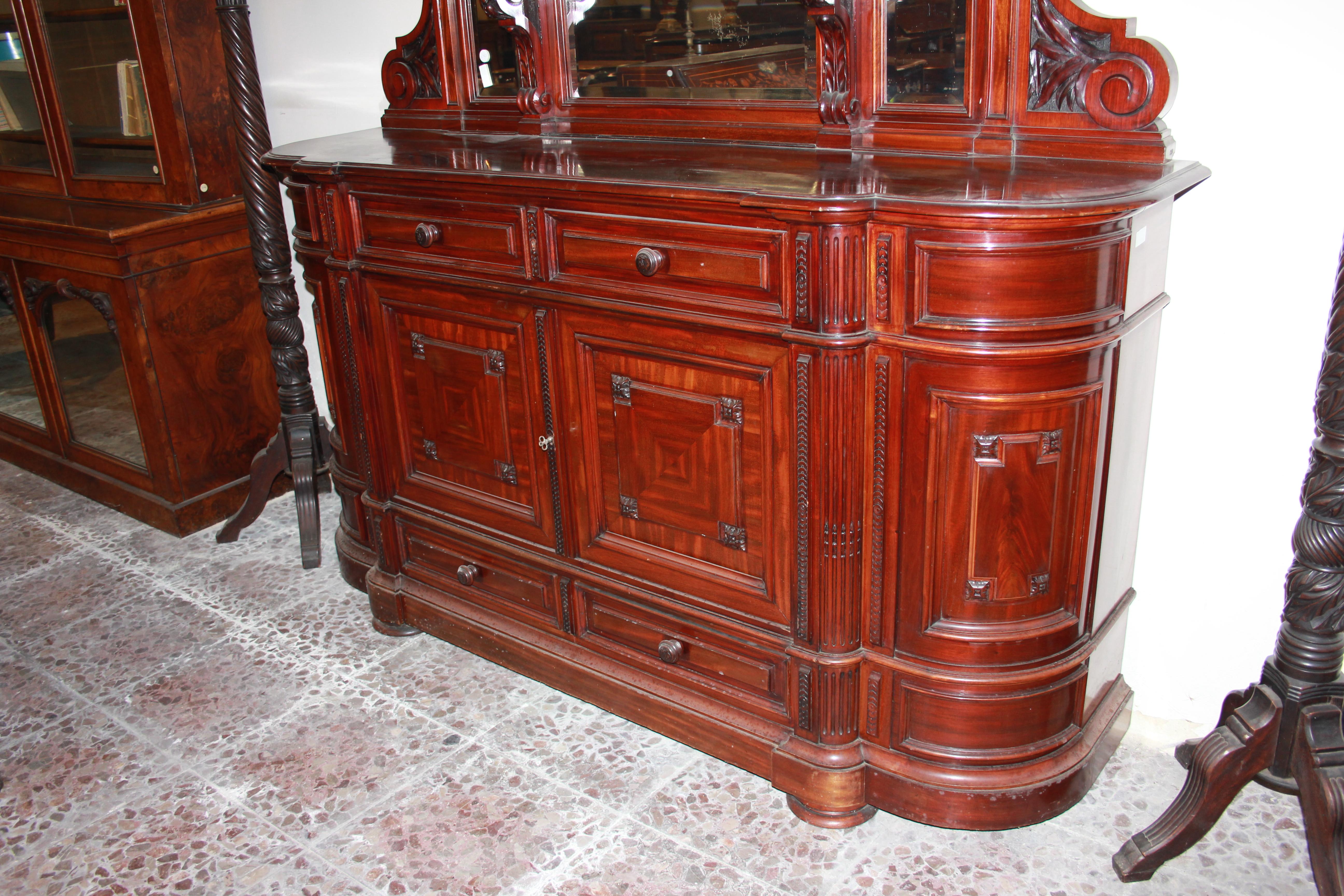  Pair of large mid-1800s mahogany sideboards in the Louis Philippe style For Sale 2