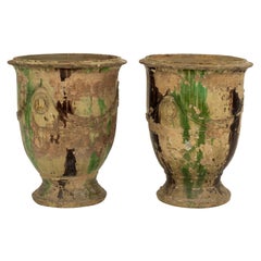 Antique Pair of Large Mid-19th Century Anduze Jars by Louis Bourget