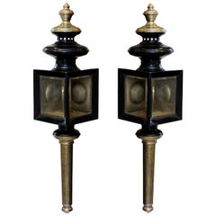 Antique Pair of Large Mid-19th Century Coach Lamps, ​circa 1850