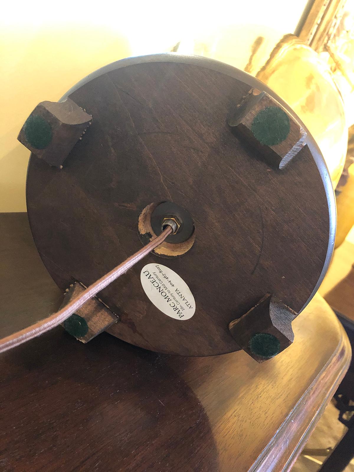 Pair of Large Mid-20th Century Urn Shaped Brass Lamps In Good Condition In Atlanta, GA