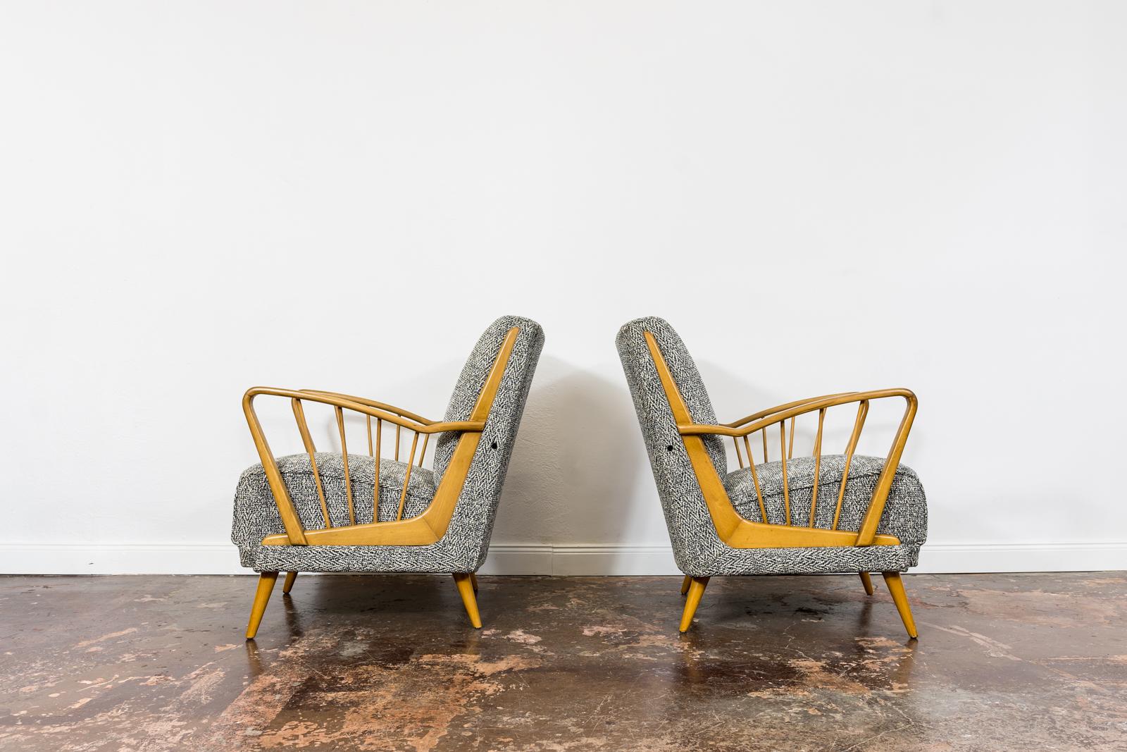 Bois Paire de fauteuils du milieu du siècle, années 1950, Allemagne en vente