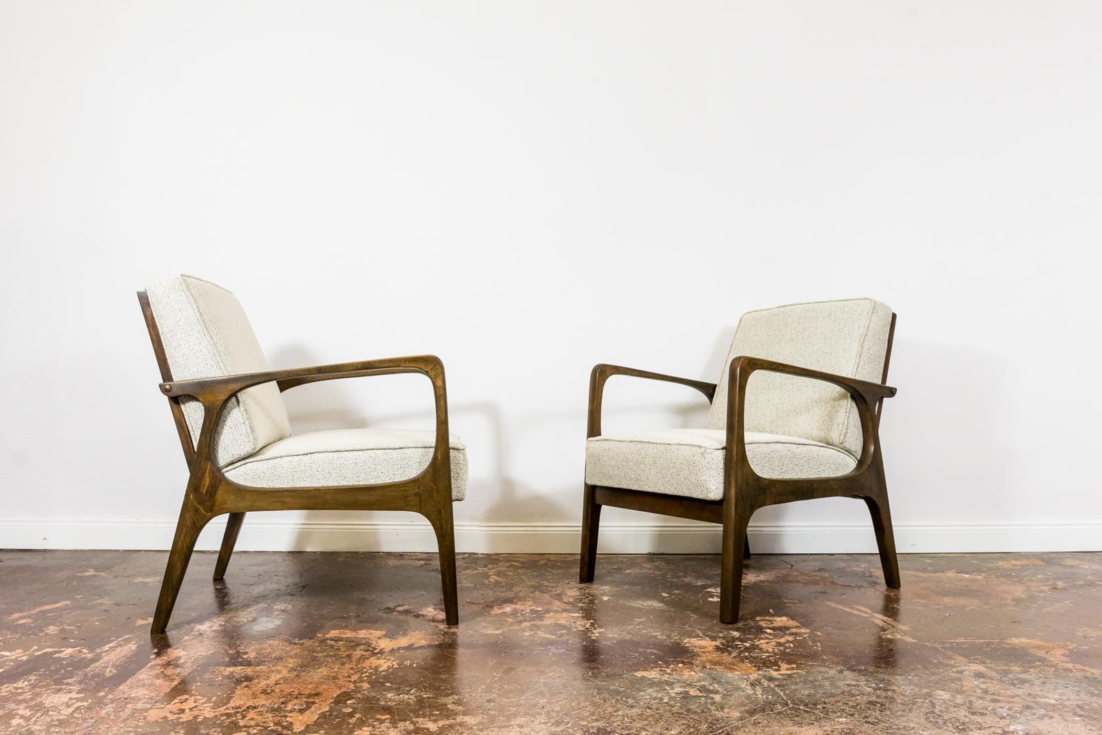 Polish Pair of Mid-Century Armchairs from Prudnickie Fabryki Mebli 1960's, Poland For Sale