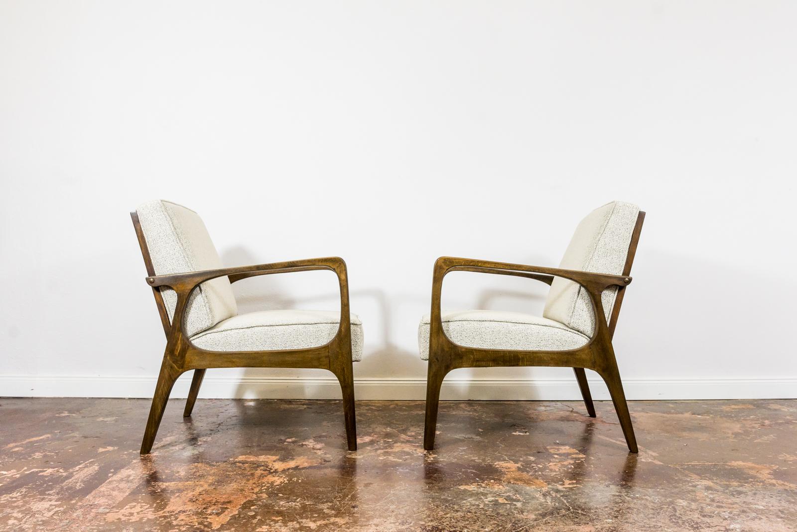 Pair of Mid-Century Armchairs from Prudnickie Fabryki Mebli 1960's, Poland In Good Condition For Sale In Wroclaw, PL