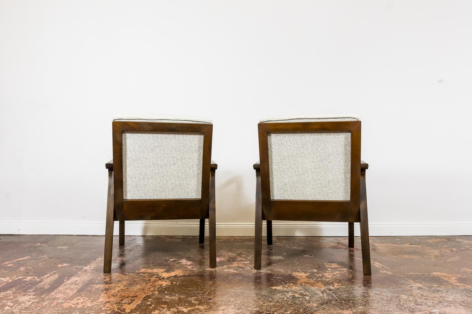 Pair of Mid-Century Armchairs from Prudnickie Fabryki Mebli 1960's, Poland For Sale 1