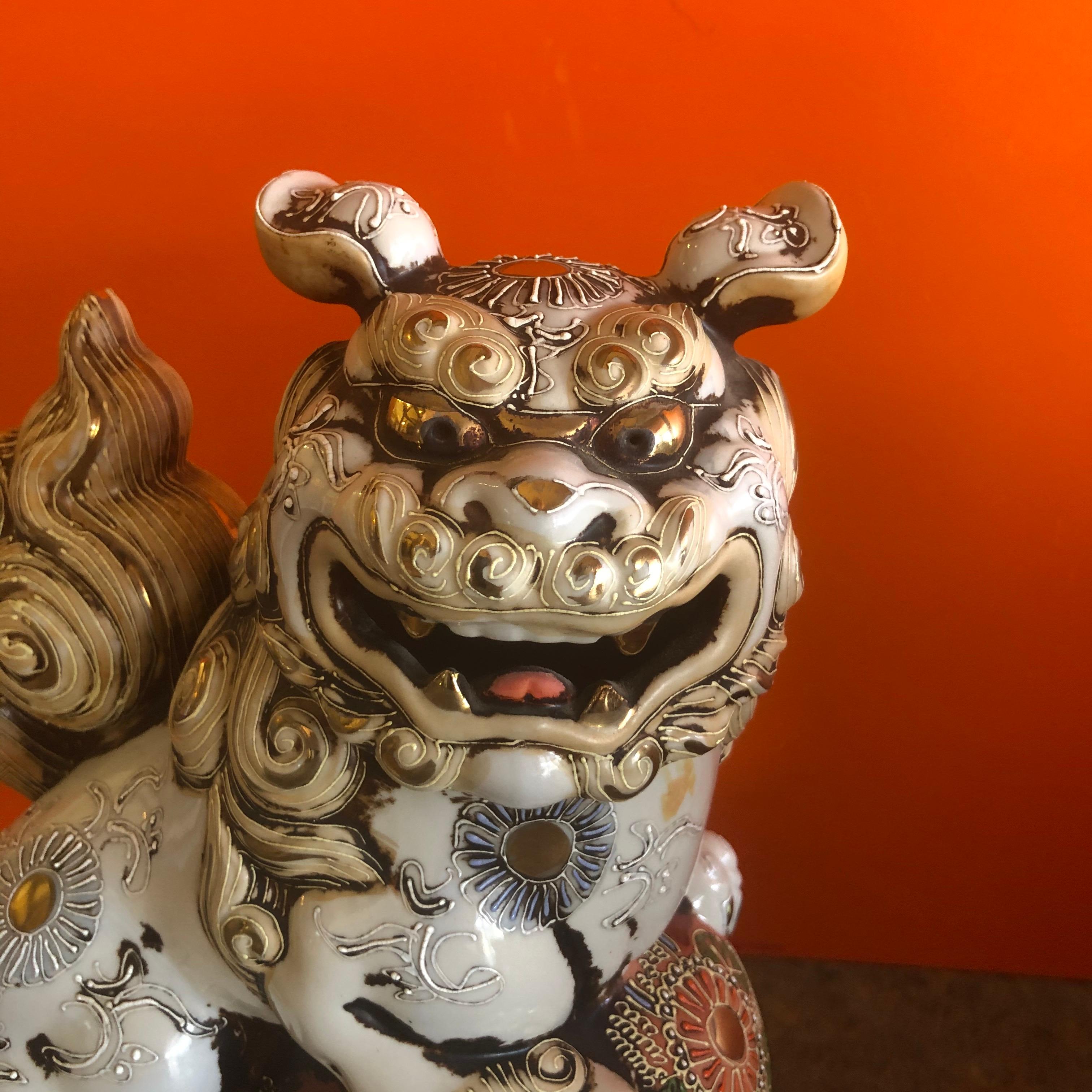 Pair of Large Midcentury Chinese Ceramic Foo Dogs at 1stDibs foo dogs