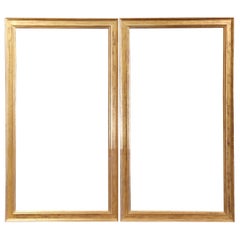 Pair of Large Mid-Century French Carved Giltwood Frames