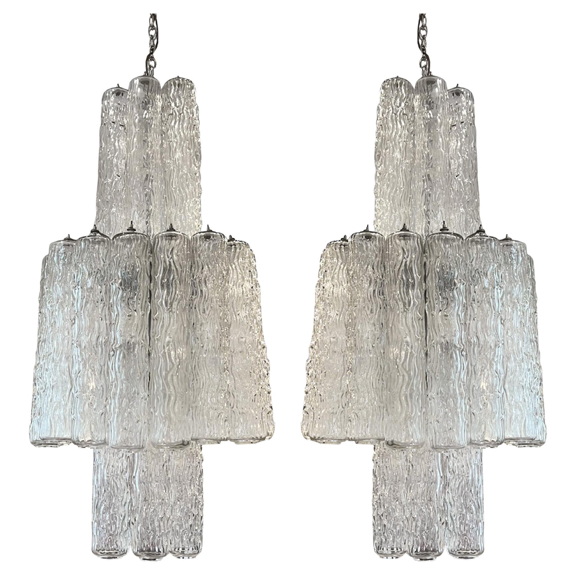 Pair of Large Square Chandeliers For Sale at 1stDibs