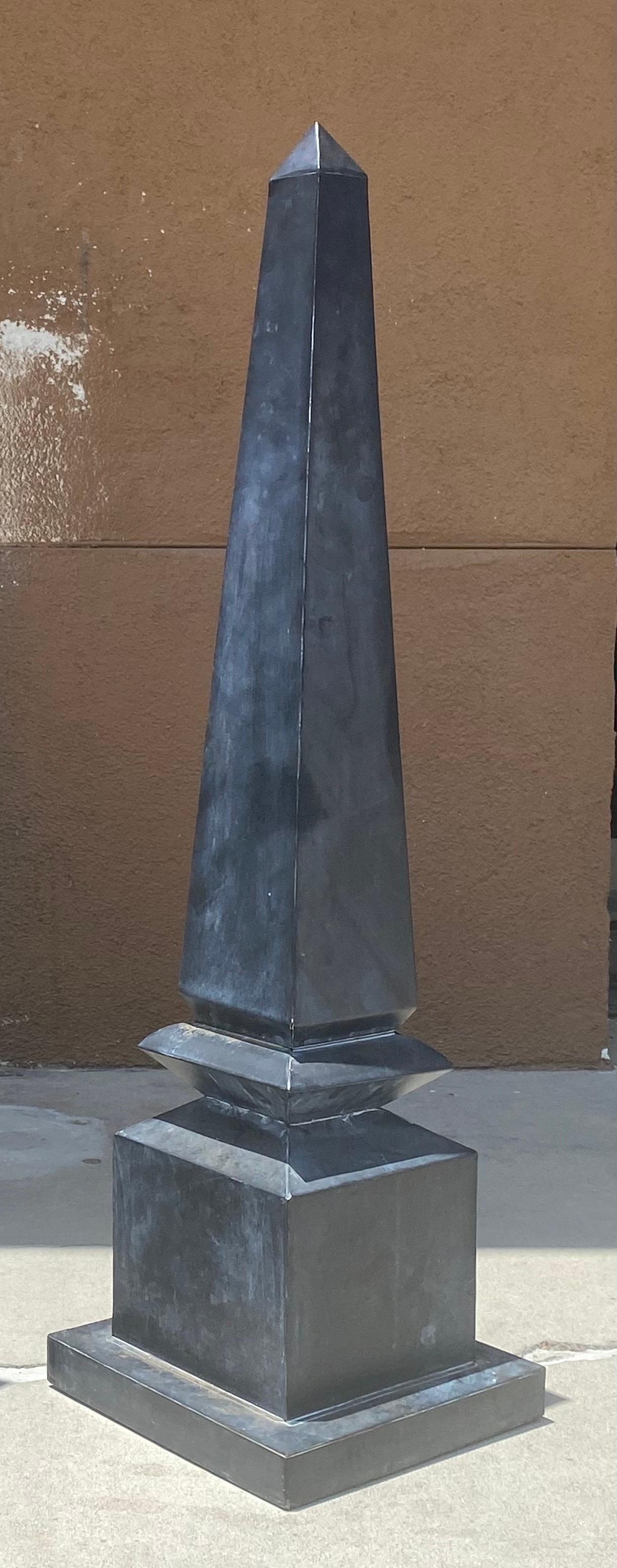 American Pair of Large Mid Century Metal Outdoor/Indoor Obelisks