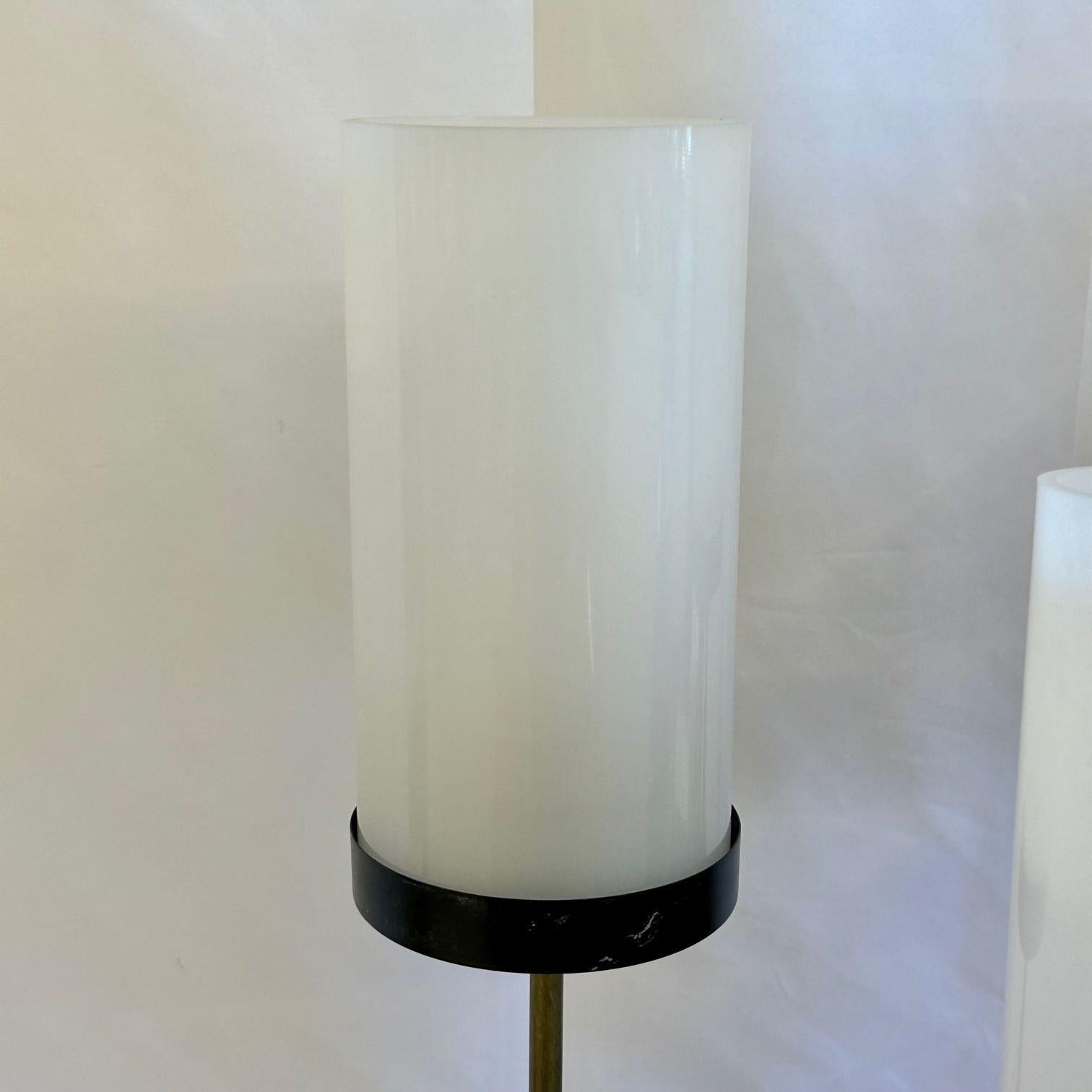 Kurt Versen, Mid-Century Modern, Three Arm Table Lamps, Steel, Brass, USA, 1960s For Sale 8