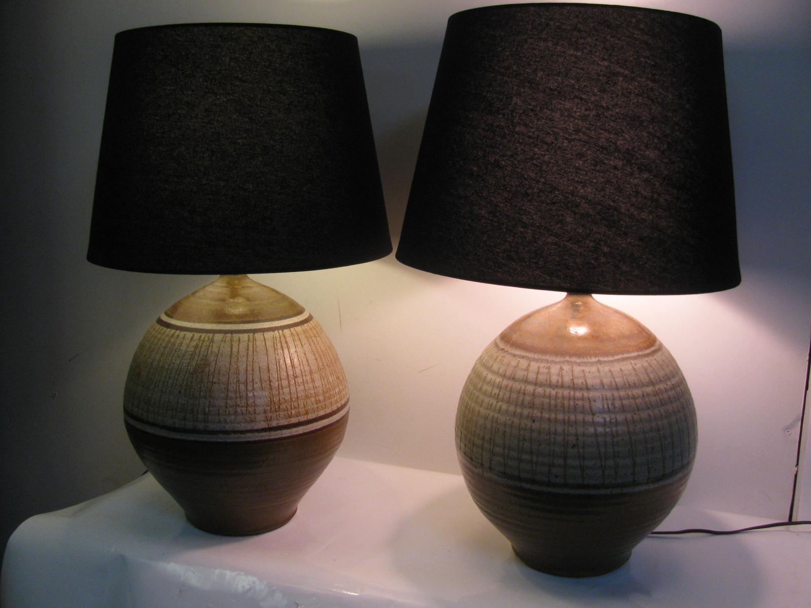 hand thrown pottery lamps