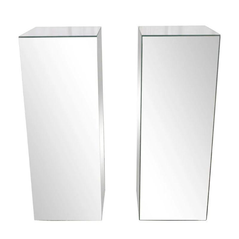 Pair of Large Mid Century Modern Mirrored Pedestals In Good Condition For Sale In Locust Valley, NY