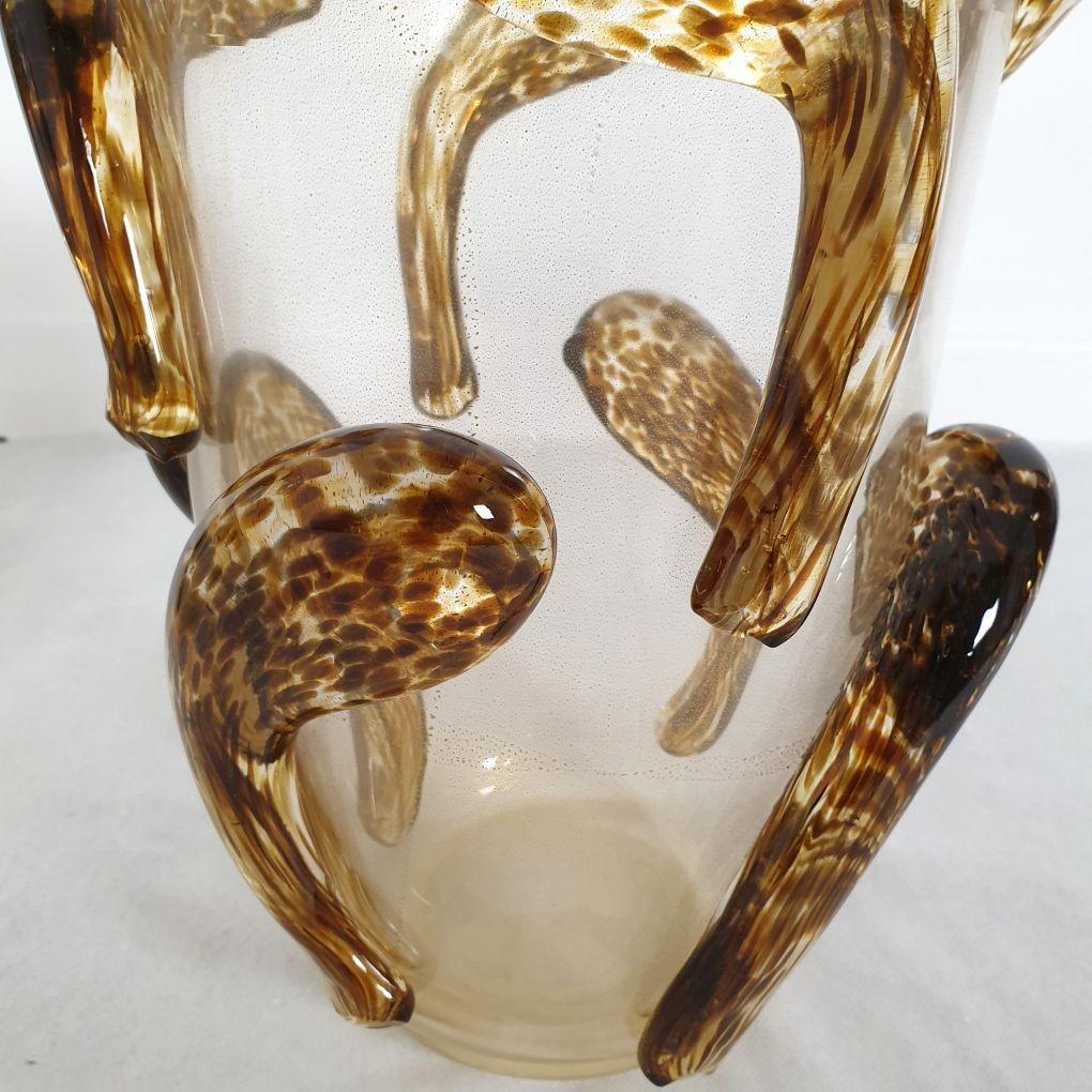 Late 20th Century Pair of Murano Glass Vases Italy For Sale